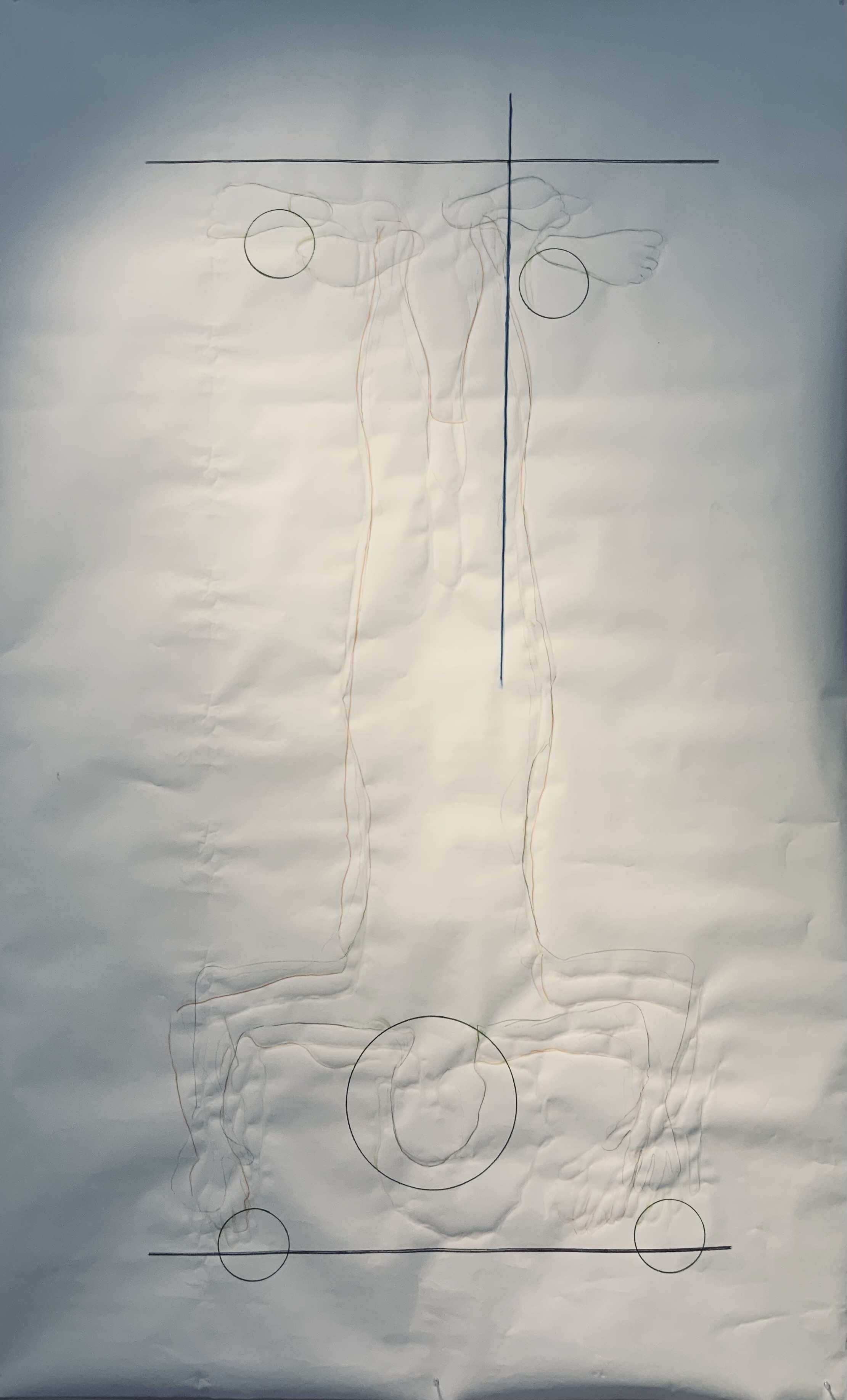 View of Caryatid drawing from Quenched exhibition
